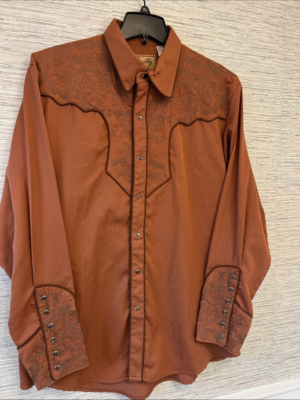 Scully Men's Rust Western Yoke Snap-Front Shirt